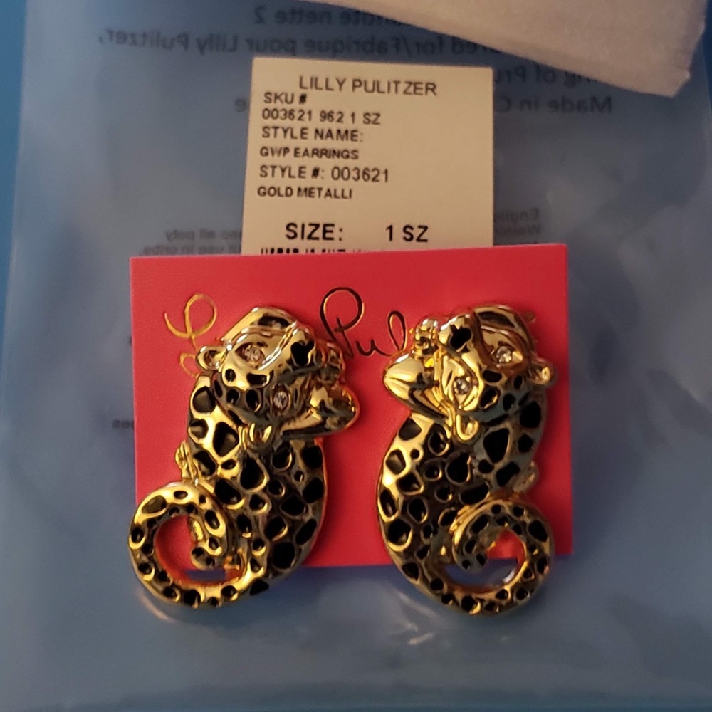 Lilly Pulitzer Gold Leopard Earrings